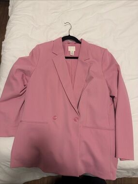 H&M Pink Double-Breasted Blazer